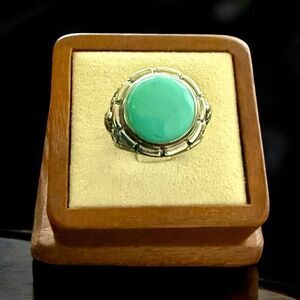 Mojave Blue Turquoise Turtle Motif Statement Ring Bold Southwestern Style New